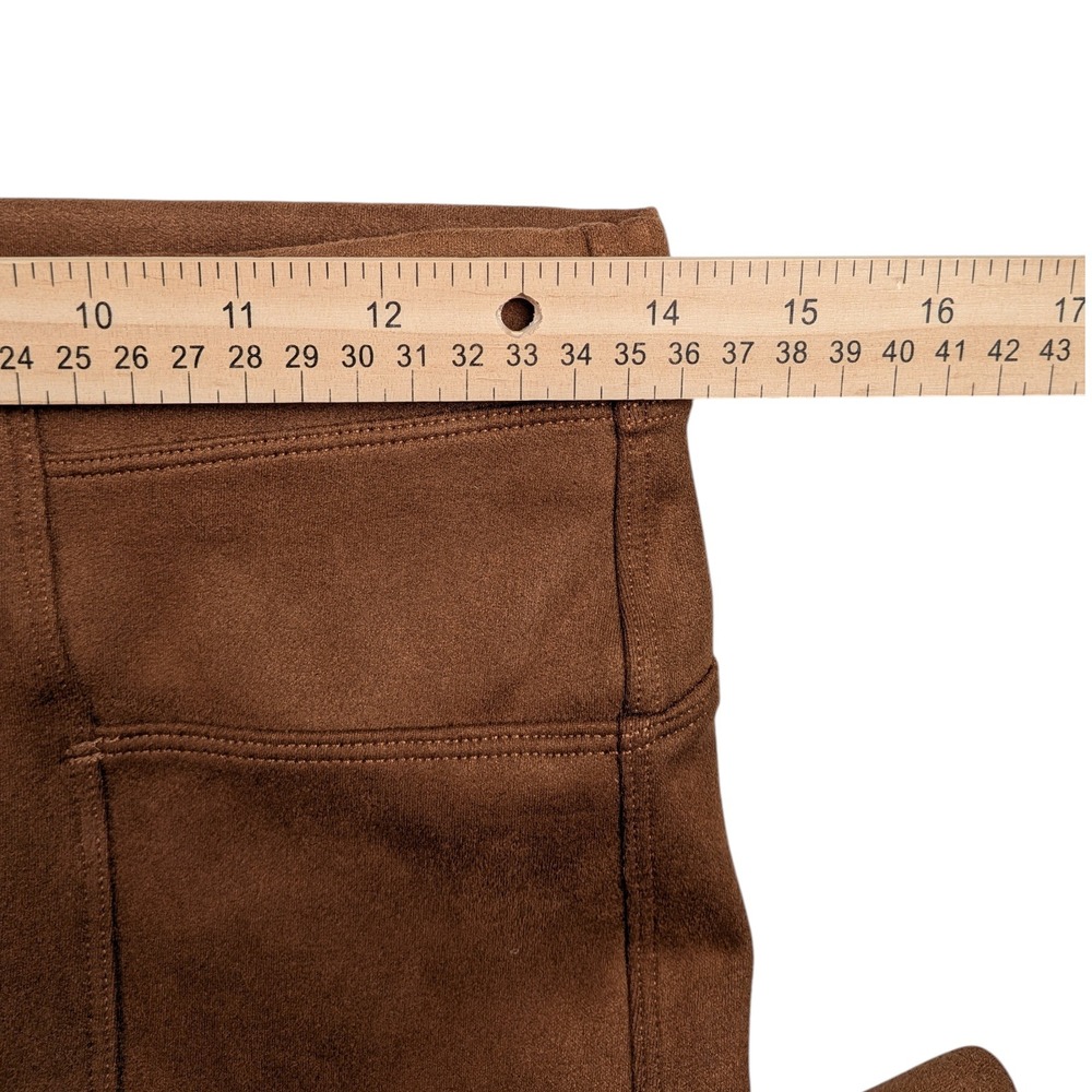 Spanx Leggings Rich Caramel Faux Suede Pull On Elastic Waistband Stretch Size M - Picture 7 of 11
